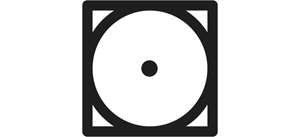 Symbool enkel in droogkast in een programma op lage temperatuur